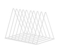 Halearo Organiseur de Bureau Triangulaire en Fer Antirouille avec 3 Compartiments pour Fichiers, Magazines, Livres, Fournitures de Bureau, Design d'angle Simple et élégant pour Le (Blanche)