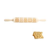 Halearo Rouleau à Pâtisserie en Relief, Noël, 20 Motifs, Bois Naturel (2) | Pâte à biscuits en bois de qualité alimentaire, pâtisserie, pizza, crêpes, pâtisserie familiale, pâtisserie pour enfants
