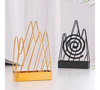 Halearo Support de Bobine de Moustique, Support Anti-moustique Portable, Encens Brûlant en Toute sécurité pour une Utilisation Domestique et Extérieure, Noir et or, 19,5*13*4 Cm (Noir - sommet de la