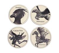 Half Moon Bay Harry Potter Lot de 4 Dessous de Verre en céramique Motif créatures Magiques Blanc