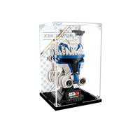 HALFS Vitrine en acrylique pour casque Lego Star Wars Captain Rex 75349, vitrine, protection et decoration avec rangement anti-poussire (fond C (40,6 x 40,6 x 66 cm)