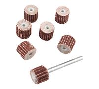 HALJIA Lot de 7 têtes de meulage de 10 mm en papier abrasif, pour outils rotatifs Dremel, grain 80, 120, 180, 240, 320, 400, 600 avec tige de mandrin de 3 mm