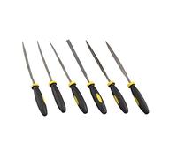HALJIA Mini assortis à la main Aiguille fichier Bois Râpe avec poignée en caoutchouc Poignées Comprend Plat Warding carré rond triangulaire et demi Lime ronde 3 x 140 mm (6)