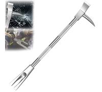 Halligan Bar Outil de pompier 3 en 1 avec tête de hache et fourche à piquet multifonction de 76,2 cm pour travaux de sauvetage d'urgence