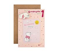 Hallmark 25538645 Carte d'anniversaire pour petite-fille Motif Winnie l'ourson avec livret souvenir Multicolore