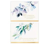Hallmark Assortiment de 50 cartes de remerciement funéraires avec enveloppes Motif fleurs aquarelles