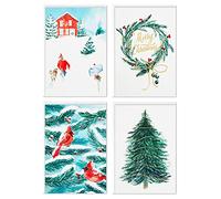 Hallmark Assortiment de cartes de Noël en boîte, cardinaux et grange enneigée (40 cartes et enveloppes)