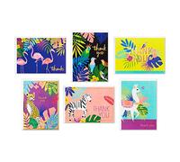 Hallmark Assortiment de cartes de remerciement, animaux tropicaux (24 notes de remerciement assorties avec enveloppes - guépards, lamas, zèbres, flamants roses, oiseaux)