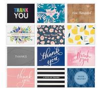 Hallmark Assortiment de cartes de remerciement en vrac (48 cartes vierges avec enveloppes) rose, noir, or, floral