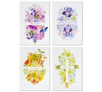 Hallmark Assortiment de cartes religieuses de Pâques avec fleurs peintes (16 cartes avec enveloppe)