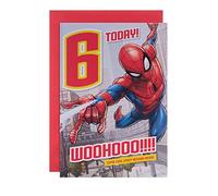 Hallmark Carte d'anniversaire 6 ans pour enfants - Motif Spider-Man Marvel