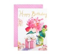 Hallmark Carte d'anniversaire - Motif floral aquarelle classique, carte d'anniversaire fleur