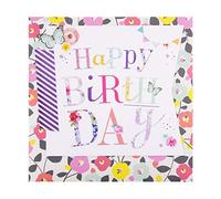 Hallmark Carte d'anniversaire Motif papillon et floral Rose