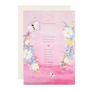 Hallmark Carte d'anniversaire pour femme, motif floral, verset sincère, rose