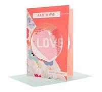 Hallmark Carte d'anniversaire pour femme - Souvenir réversible à paillettes et motif floral