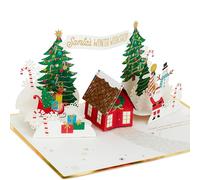 Hallmark Carte de Noël, 3D et carte pop-up, Santa's Workshop, Winter Wonderland, rouge, vert, doré