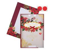 Hallmark Carte de Noël en boîte avec inscription « I Love » Motif rouge-gorge traditionnel et feuillage