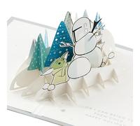 Hallmark Carte de Noël, le mandalorien, carte pop-up 3D et carte de vœux de Noël, motif mandalorien et grogu, multicolore