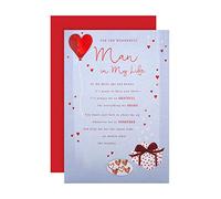 Hallmark Carte de Saint-Valentin, carte de Saint-Valentin pour l'homme dans ma vie, design classique basé sur le texte avec verset sincère, bleu