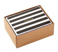 Hallmark Cartes de remerciement en boîte - Feuille d'or, noir et blanc, 40 cartes en 1 motif