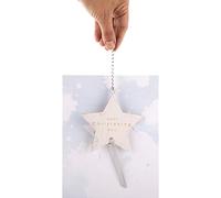 Hallmark Grande carte de baptême - Design contemporain en bois étoile