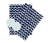 Hallmark Lot de 2 feuilles de papier cadeau et étiquettes pour toutes les occasions Motif zigzag Bleu et blanc