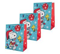 Hallmark Lot de 2 grands sacs cadeaux pour cadeaux, Snoopy & Woodstock, Peanuts Comics, Noël