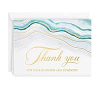 Hallmark Lot de 20 cartes de remerciement funéraires, agate aquarelle (20 cartes de remerciement pour vos condoléances avec enveloppes)