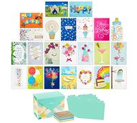 Hallmark Lot de 24 cartes de vœux assorties faites à la main - Aquarelle - Anniversaire/Baby Showe/mariage/condoléances/pensée à vous/cartes de remerciement