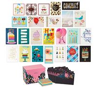 Hallmark Lot de 24 cartes de vœux assorties faites à la main, motif floral moderne : anniversaire, fête prénatale, mariage, condoléances, cartes de remerciement