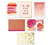 Hallmark Lot de 24 cartes vierges assorties, rose moderne et feuille d'or