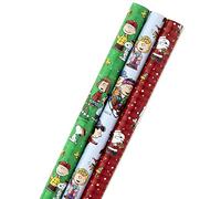 Hallmark Lot de 4 feuilles de papier cadeau Motif cacahuètes 110 m² pieds TTL). Peanuts, 3 Pack Peanuts, 3 Pack