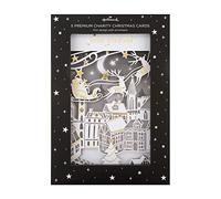Hallmark Lot de 5 cartes de Noël caritatives - Maison Blanche avec décorations festives - Carte de Noël pop-up - Blanches et dorées