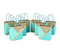 Hallmark Lot de 8 petits sacs cadeaux en papier pour anniversaire, mariage, fête des mères, fête prénatale, douche de mariée et plus encore) Small Petit sac cadeau turquoise.