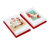 Hallmark Norman Rockwell Cartes de Noël en boîte (40 cartes et 40 enveloppes) Père Noël endormi