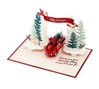 Hallmark Paper Wonder 25575517 Carte de Noël pop-up Motif camion rouge Multicolore