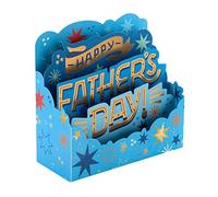 Hallmark Paper Wonder Carte pop-up 3D pour fête des pères Motif étoiles brillantes Bleu