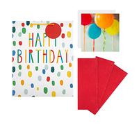 Hallmark Sac cadeau d'anniversaire, papier cadeau et lot de cartes - 1 grand sac cadeau, 3 feuilles de papier de soie et 1 carte « Galerie » en 3 motifs à thème