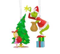 Hallmark Storied Moments, The Grinch & Cindy Lou Ornement, Dr Seuss Décoration de Sapin, Ornement à Suspendre en Résine Ornement de Noël à Suspendre, Cadeaux pour Noël