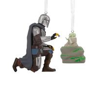 Hallmark Storied Moments, The Mandalorian & Grogu, décoration d'arbre Star Wars, décoration à Suspendre en résine, décoration de Noël à Suspendre, Cadeaux de Noël
