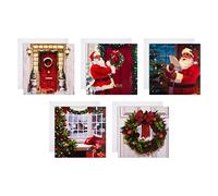 Hallmark Thomas Kinkade Lot de 30 cartes de Noël caritatives Motif porte rouge couronne Père Noël