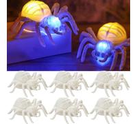 Halloween Araignée Bougie Lumineuse, 6 Pièces LED Bougies Chauffe-Plat Araignée sans Flamme, Batterie Lumière de Nuit d’Araignée pour Halloween Intérieu Extérieur Thème Fête Festivals Décorations