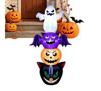 Halloween Blow Ups | 6ft Waterproof LED Pumpkin Ghost Party Decoration | Festival Light Up Party Props for Garden Lawn Yard Patio Halloween Inflatables 6ft Waterproof LED Pumpkin Ghost Party Decorat