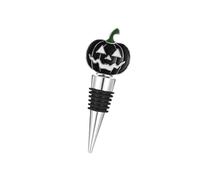 Halloween Bouchon de vin en alliage de zinc noir | Construction en métal, bouchon de bouteille, accessoire pour salon, fêtes de vacances