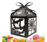 Halloween Candy Boxes - Paper Standard Size | Bat Spooky Containers, Halloween Goodie Boxes | Party Favor Bat Themed Treat Boxe For Snacks Gummy Bread Table Shelf Kitchen Mantel