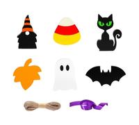 Halloween Craft Ornament - 6 pièces Black Cat Ghost Bat Set