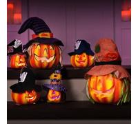 Halloween Décoration LED Lumières Up citrouille - Jack O'Lanterns - Décorations de table intérieure extérieure - citrouille décor accessoires