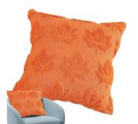 Halloween Decorations Pillow Covers, Embroidered Maple Leaves Cushion Case