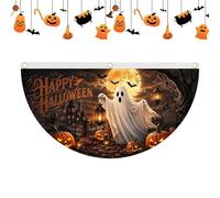 Halloween Garden Flag - 90x45cm Pumpkin Outdoor Banner | Half Fan Shape Halloween Decorations For Fall Home Garden Porch Courtyard Outdoor Party