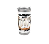 Halloween Ghost Friends Automne Humour Motif Effrayant Gobelet isotherme en acier inoxydable double paroi